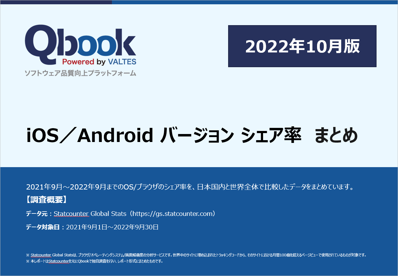 【2022年10月版】iOS／Android バージョン別シェア率　まとめ